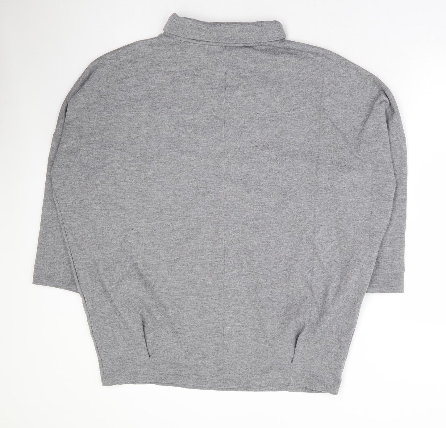 TU Womens Grey Polyester Pullover Sweatshirt Size 16 Pullover - Drop Shoulder Batwing