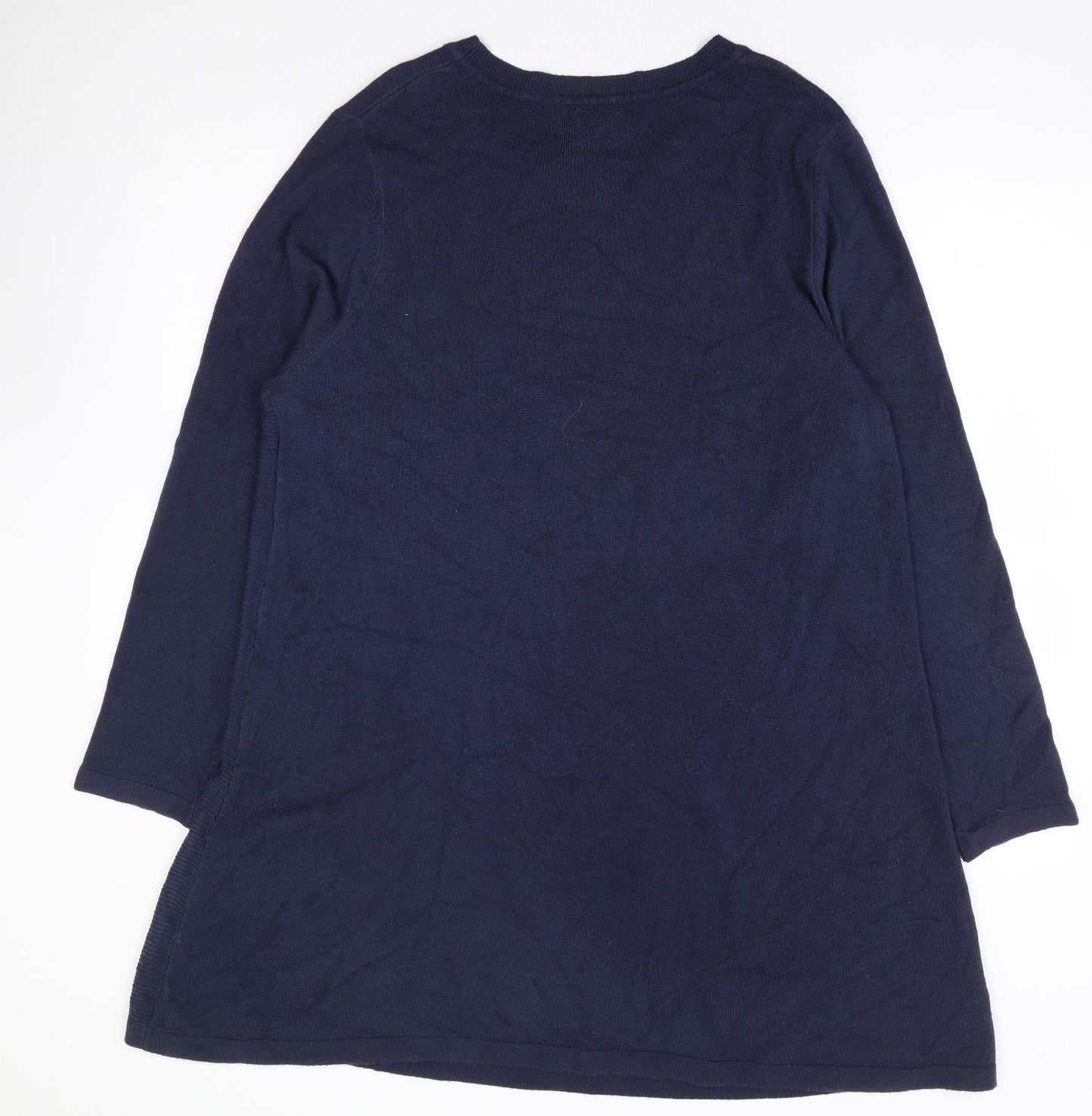 Primark Womens Blue Acrylic Jumper Dress Size 20 Round Neck Pullover
