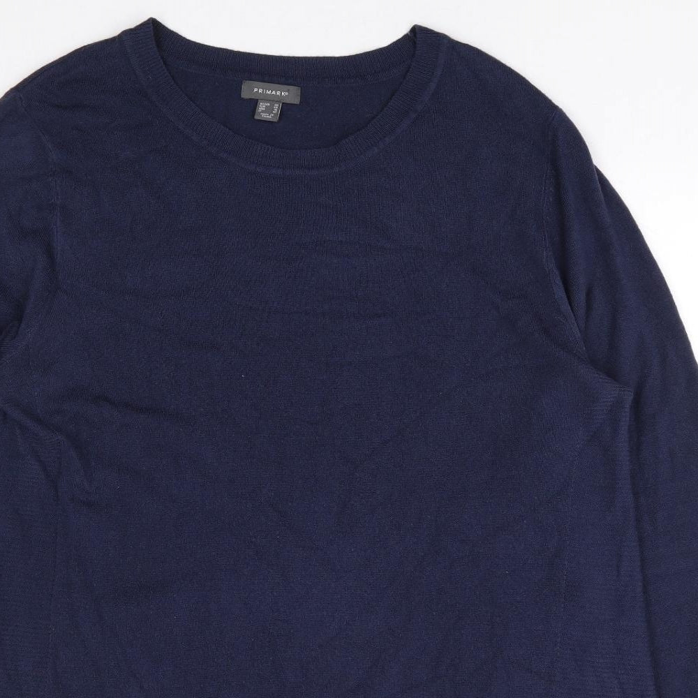 Primark Womens Blue Acrylic Jumper Dress Size 20 Round Neck Pullover