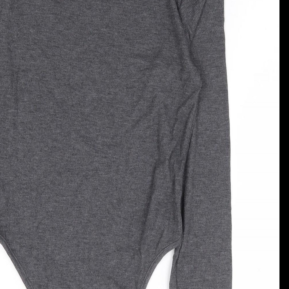 Primark Womens Grey Polyester Bodysuit One-Piece Size 12 Snap