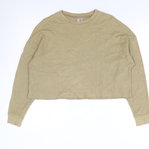ASOS Womens Green 100% Cotton Pullover Sweatshirt Size 6 Pullover - Cropped