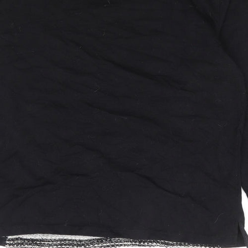 Alexara Womens Black Polyester Basic Blouse Size 14 Round Neck