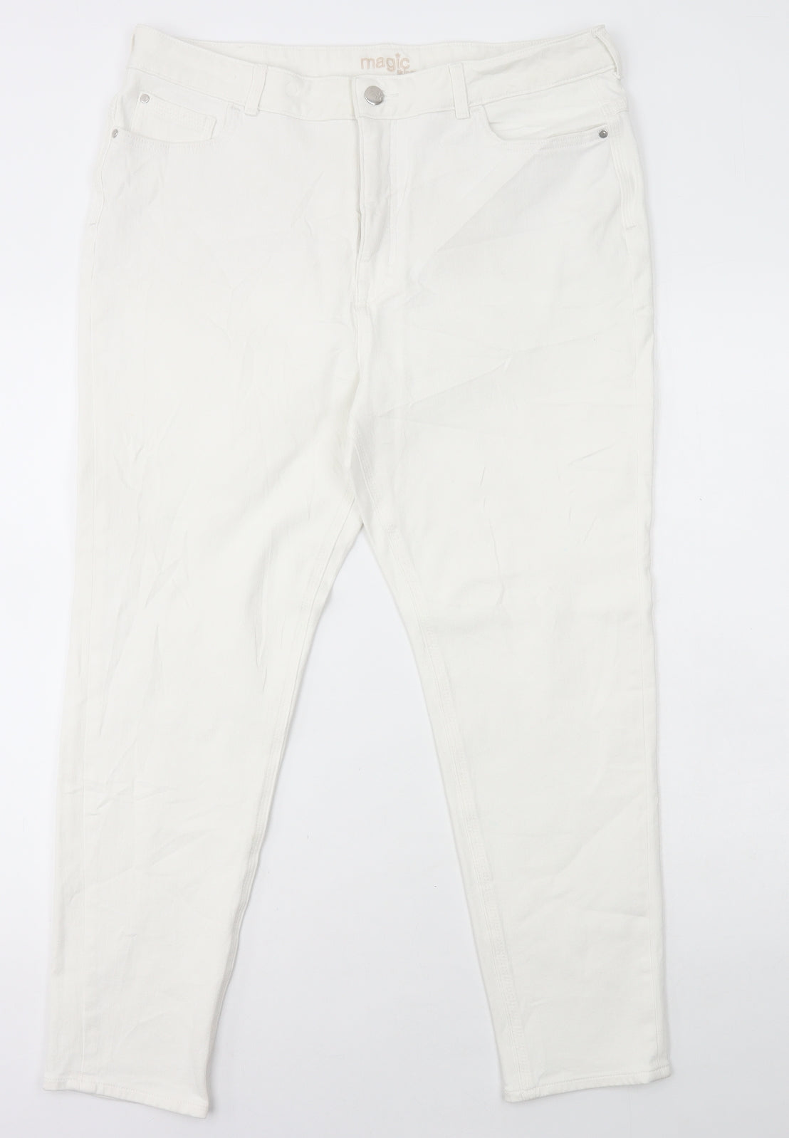 Marks and Spencer Womens White Cotton Skinny Jeans Size 38 L27 in Regular Button