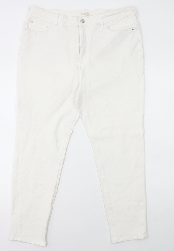 Marks and Spencer Womens White Cotton Skinny Jeans Size 38 L27 in Regular Button