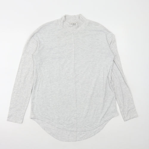 NEXT Womens Grey Viscose Basic T-Shirt Size 12 Mock Neck
