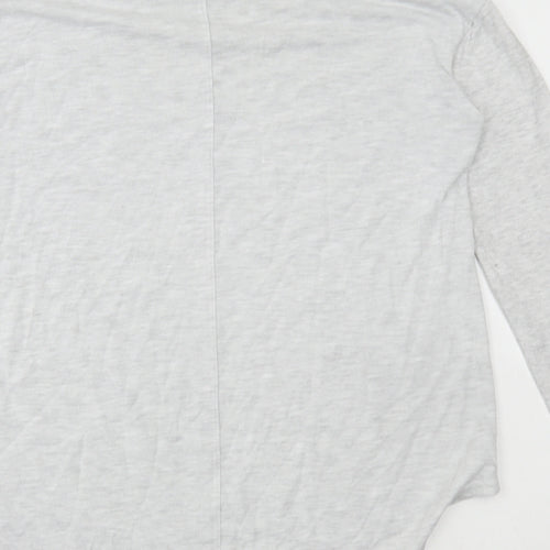 NEXT Womens Grey Viscose Basic T-Shirt Size 12 Mock Neck