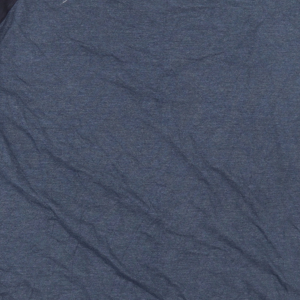 Originals Mens Blue Colourblock Cotton T-Shirt Size XL Round Neck