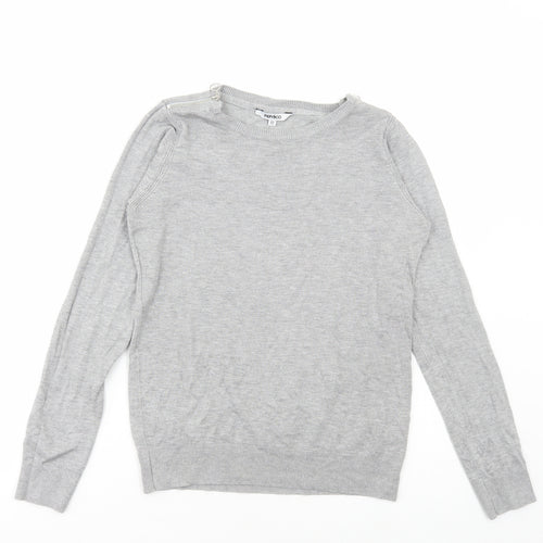 PEP&CO Womens Grey Scoop Neck Viscose Pullover Jumper Size 12