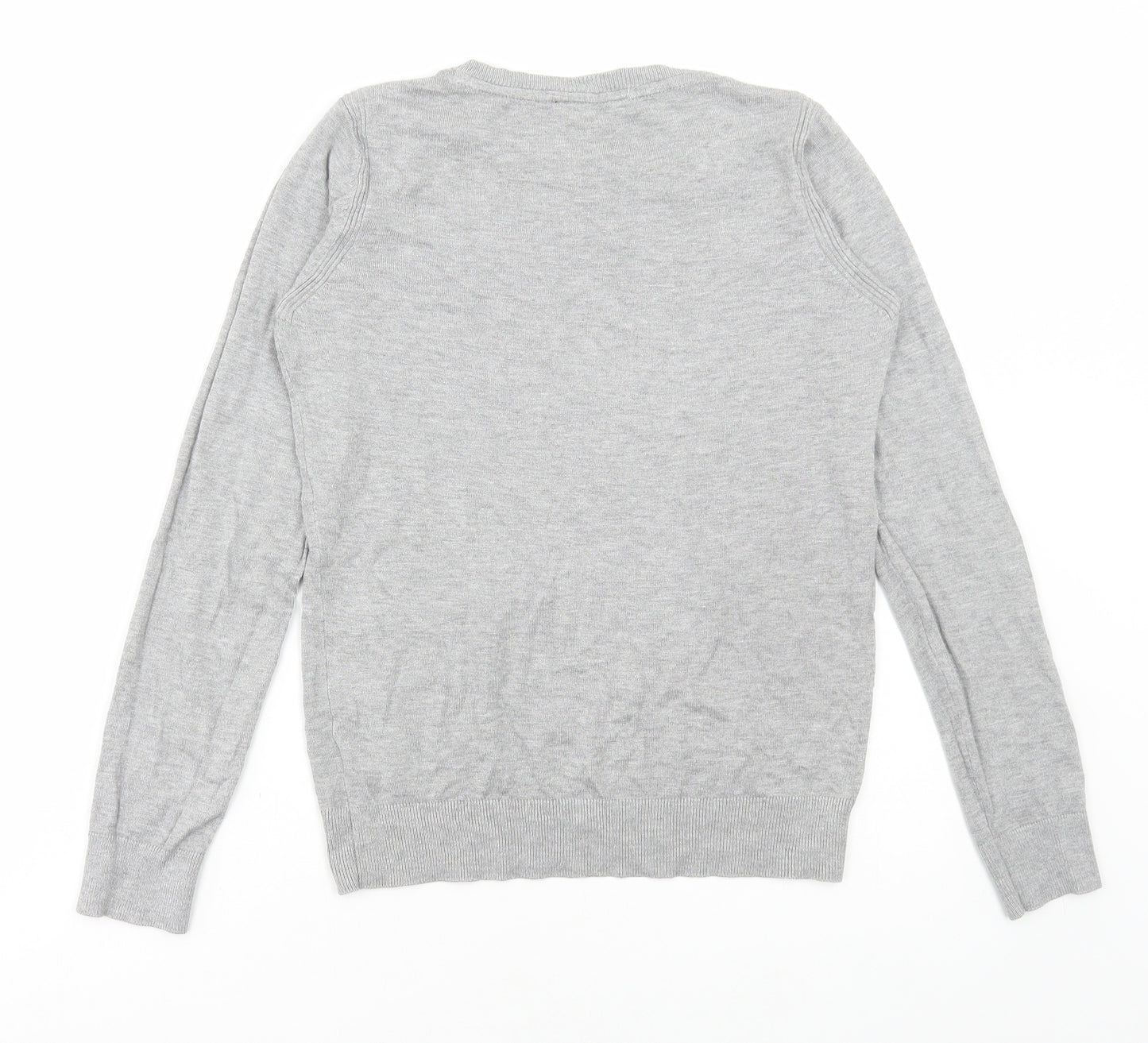 PEP&CO Womens Grey Scoop Neck Viscose Pullover Jumper Size 12
