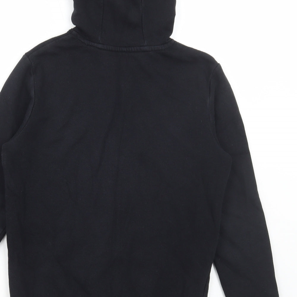 George Boys Black Cotton Full Zip Hoodie Size 9-10 Years Zip