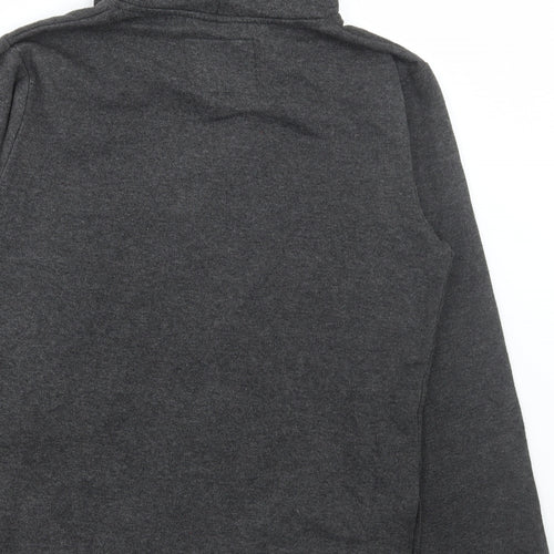 SikSilk Mens Grey Polyester Pullover Hoodie Size M