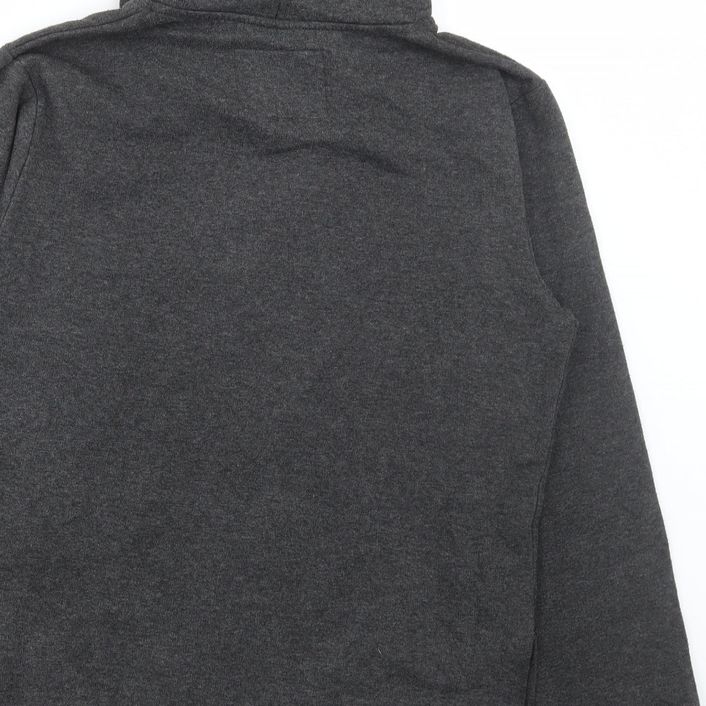 SikSilk Mens Grey Polyester Pullover Hoodie Size M