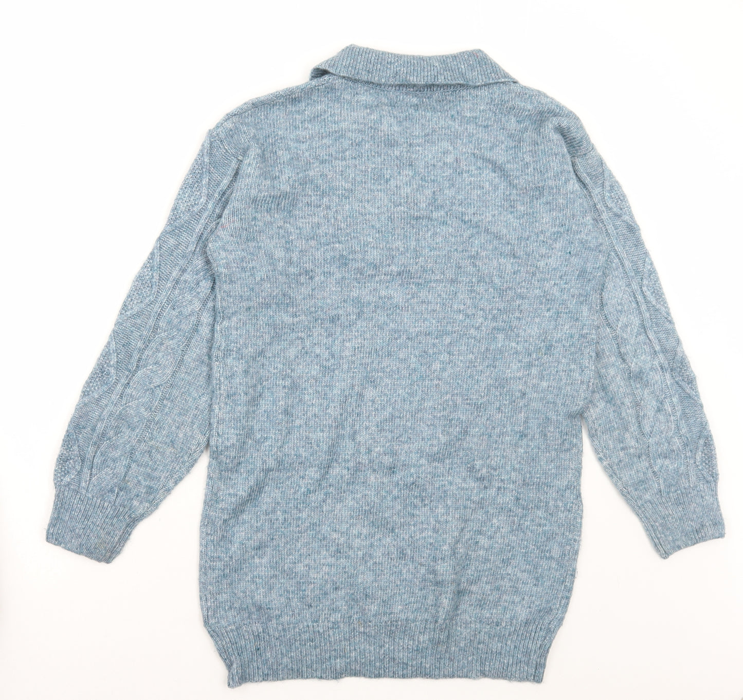 Marks and Spencer Womens Blue Collared Acrylic Pullover Jumper Size S