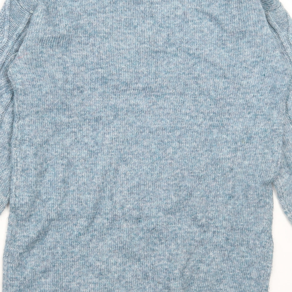 Marks and Spencer Womens Blue Collared Acrylic Pullover Jumper Size S