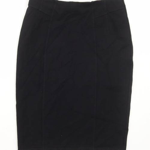 Preworn Womens Black Polyester Straight & Pencil Skirt Size 30 in