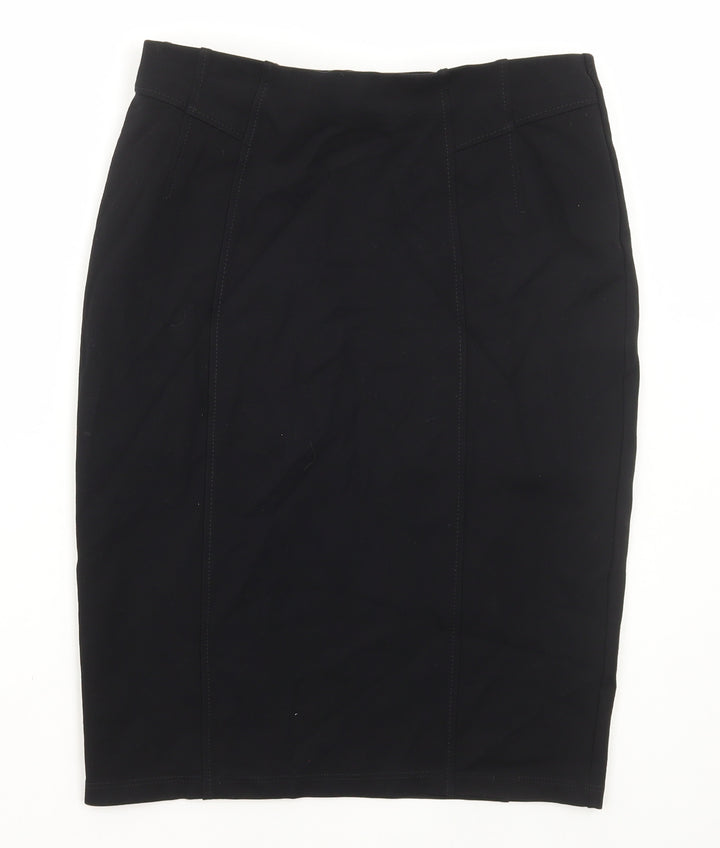Preworn Womens Black Polyester Straight & Pencil Skirt Size 30 in