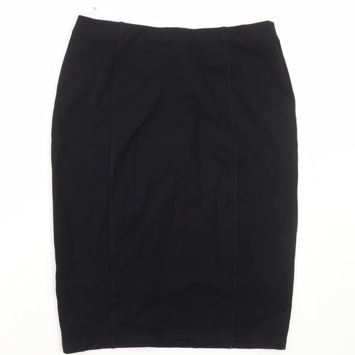 Preworn Womens Black Polyester Straight & Pencil Skirt Size 30 in