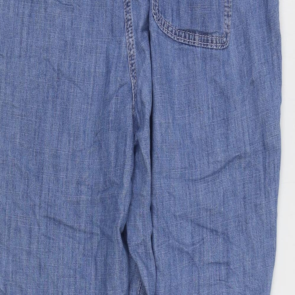 Per Una Womens Blue 100% Cotton Tapered Jeans Size 18 L28 in Regular Zip