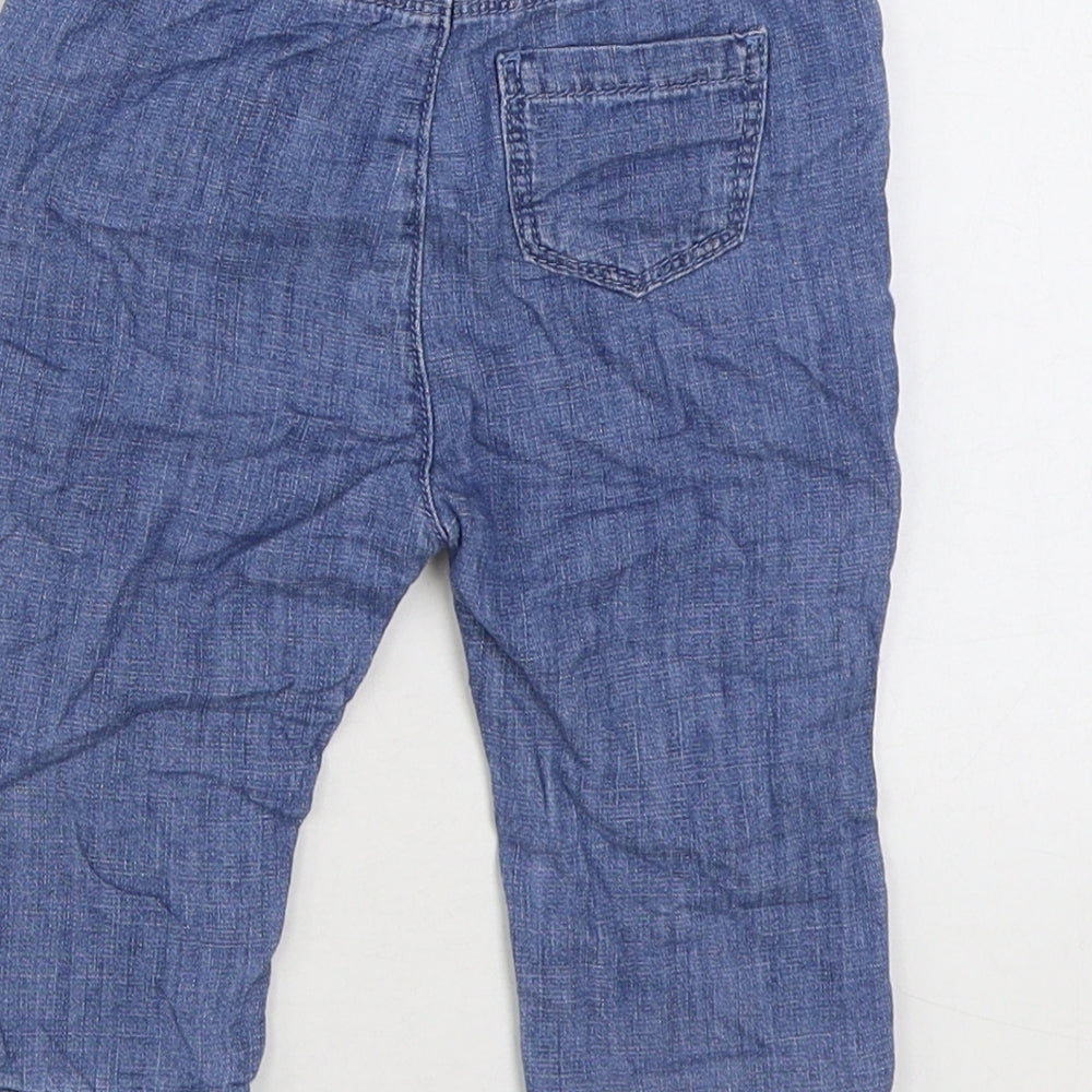 Marks and Spencer Girls Blue Cotton Jogger Jeans Size 9-12 Months Pullover