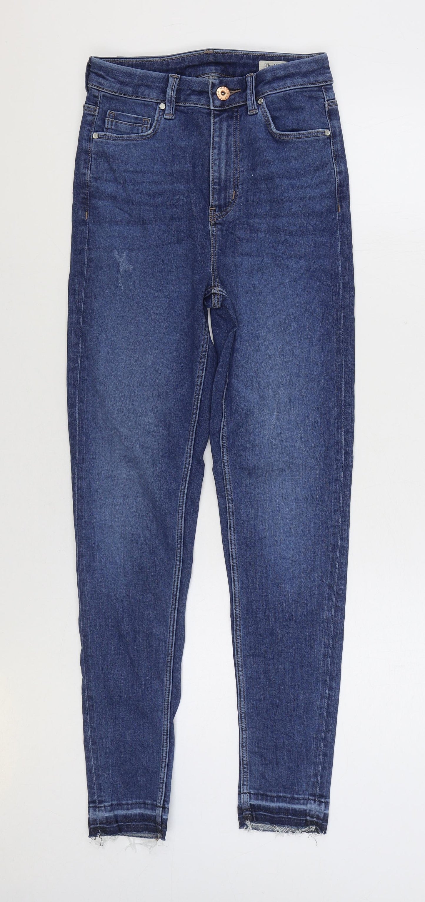 Marks and Spencer Womens Blue Cotton Skinny Jeans Size 6 L28 in Regular Zip