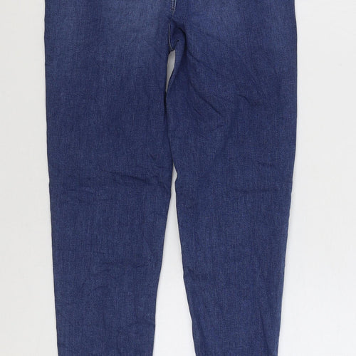 Marks and Spencer Womens Blue Cotton Skinny Jeans Size 6 L28 in Regular Zip