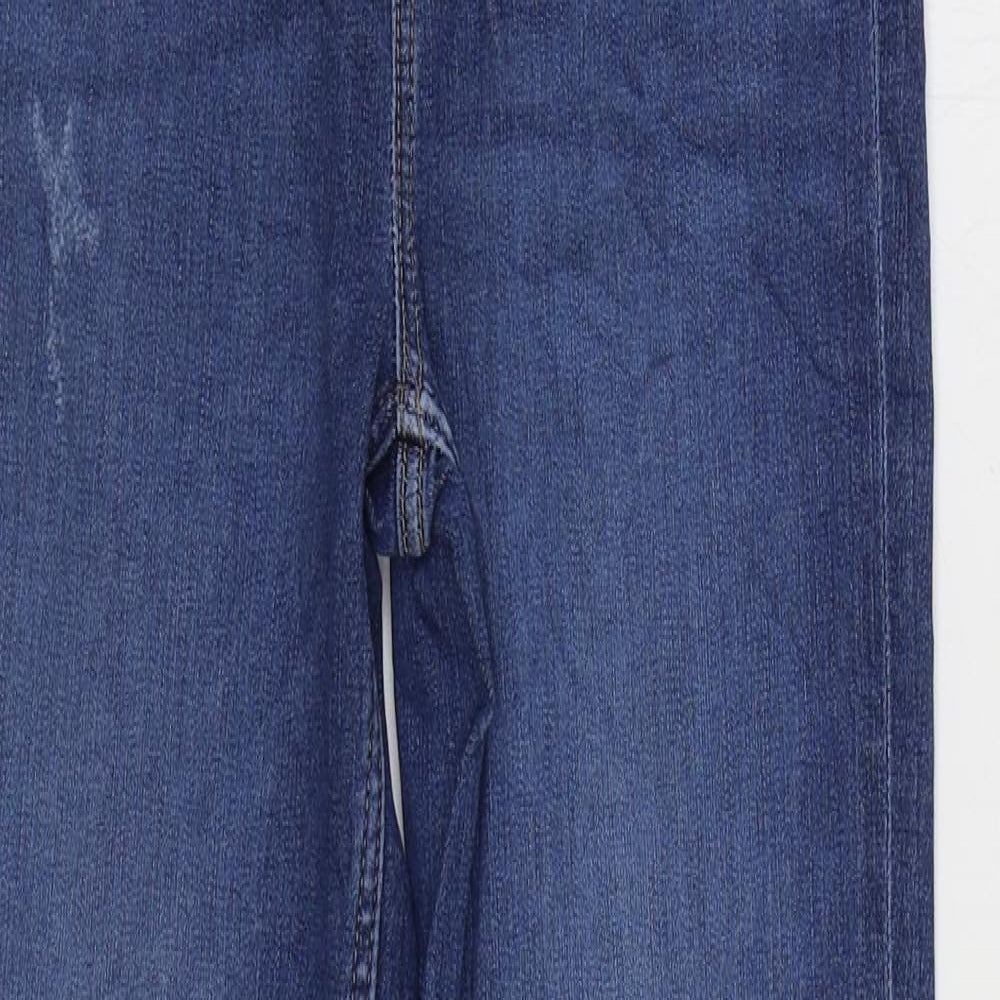 Marks and Spencer Womens Blue Cotton Skinny Jeans Size 6 L28 in Regular Zip