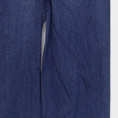 Marks and Spencer Womens Blue Cotton Skinny Jeans Size 6 L28 in Regular Zip