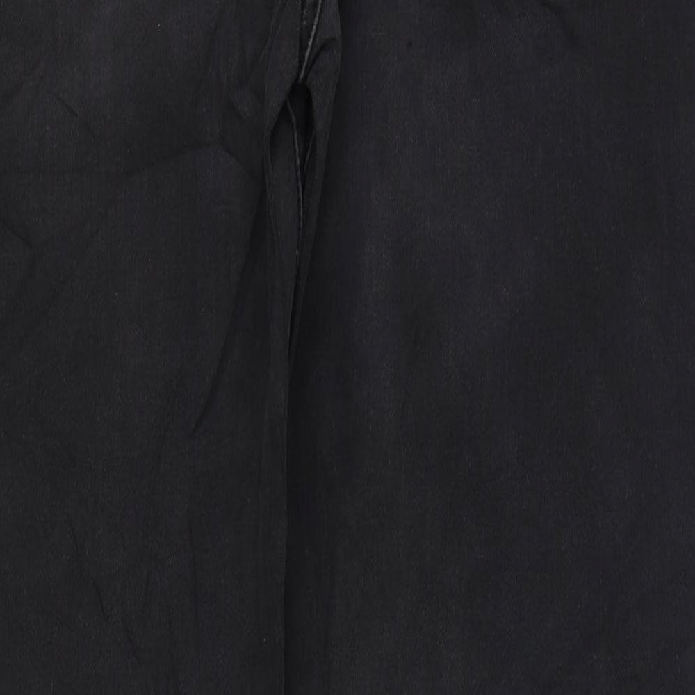 Marks and Spencer Mens Black Cotton Straight Jeans Size 36 in L33 in Regular Zip