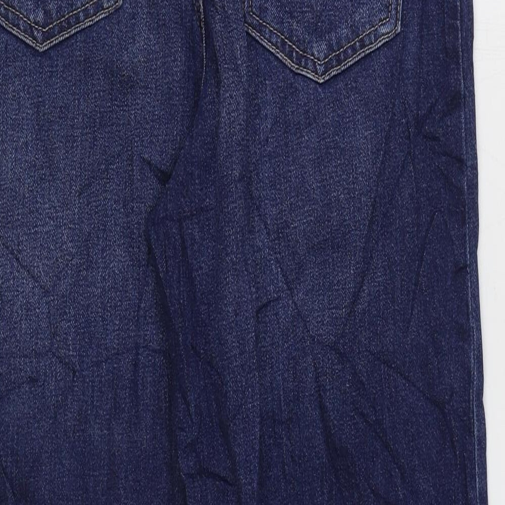 Marks and Spencer Womens Blue Cotton Straight Jeans Size 8 L27 in Regular Zip