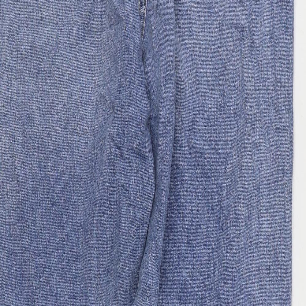 Marks and Spencer Womens Blue Cotton Straight Jeans Size 10 L29 in Regular Zip
