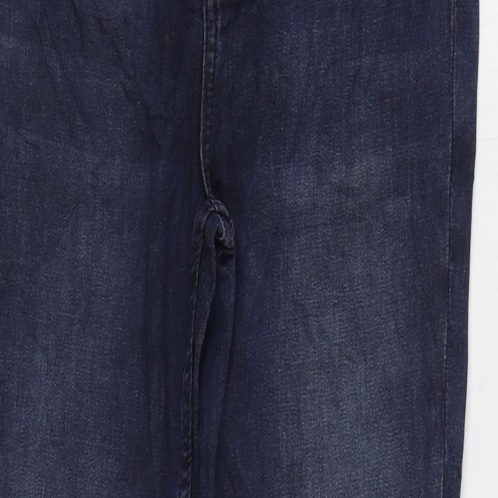 Marks and Spencer Girls Blue Cotton Skinny Jeans Size 11-12 Years L26 in Regular Zip