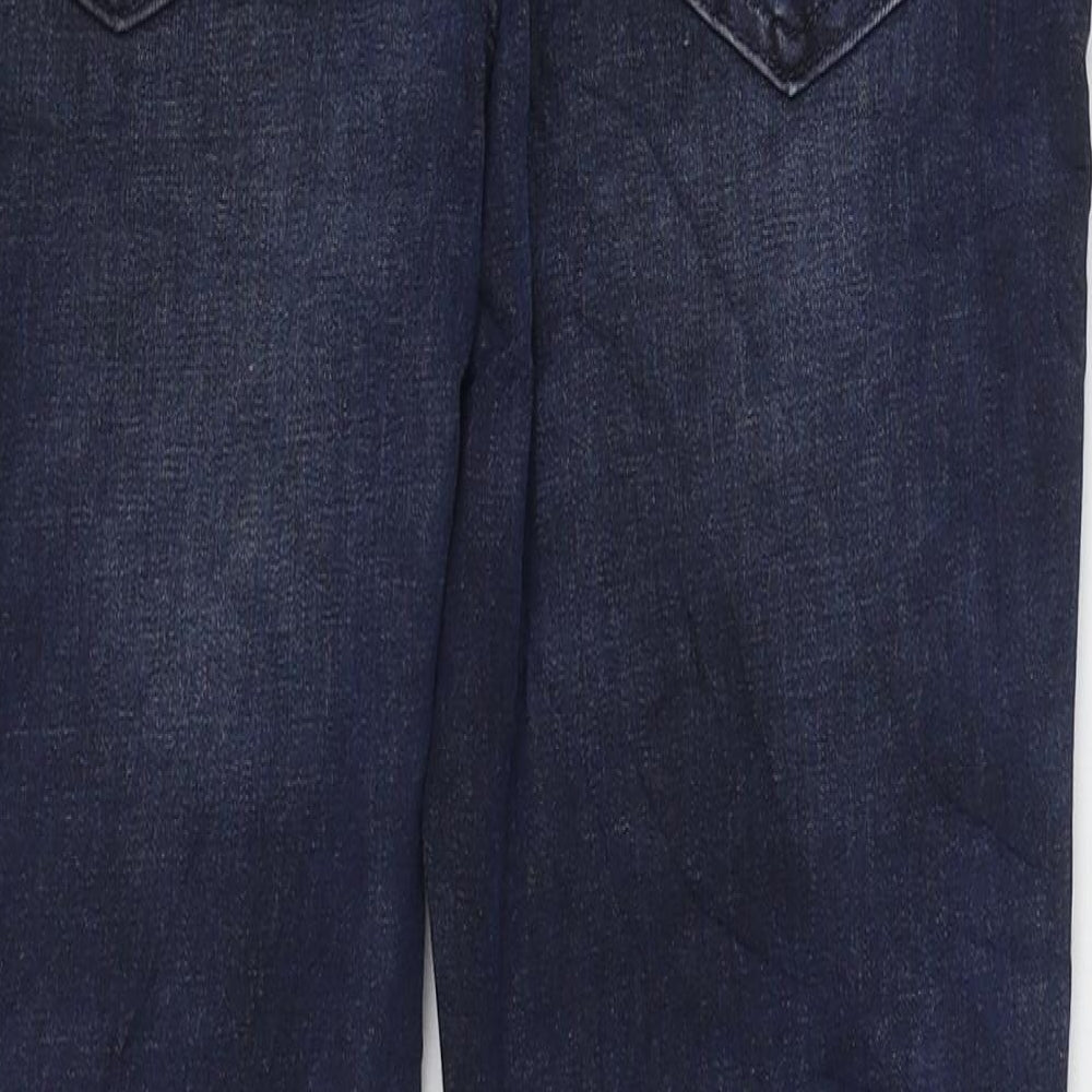 Marks and Spencer Girls Blue Cotton Skinny Jeans Size 11-12 Years L26 in Regular Zip