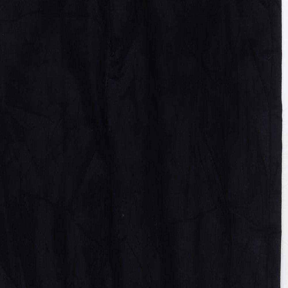 Marks and Spencer Mens Blue Cotton Trousers Size 36 in L29 in Regular Zip