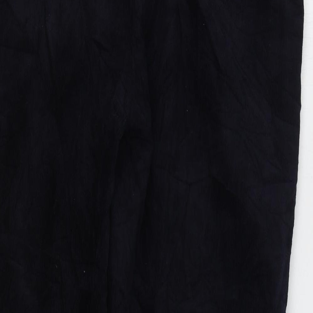 Marks and Spencer Mens Blue Cotton Trousers Size 36 in L29 in Regular Zip