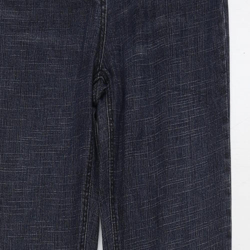 NEXT Womens Blue Cotton Bootcut Jeans Size 14 L31 in Regular Zip