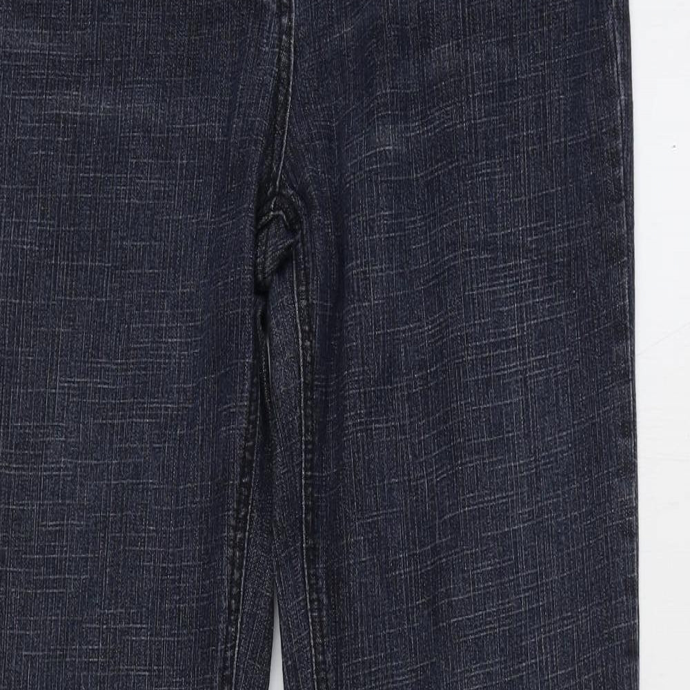 NEXT Womens Blue Cotton Bootcut Jeans Size 14 L31 in Regular Zip