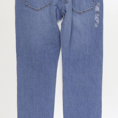Marks and Spencer Womens Blue Cotton Skinny Jeans Size 30 in L31 in Regular Zip