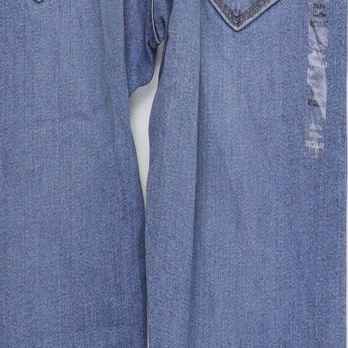Marks and Spencer Womens Blue Cotton Skinny Jeans Size 30 in L31 in Regular Zip