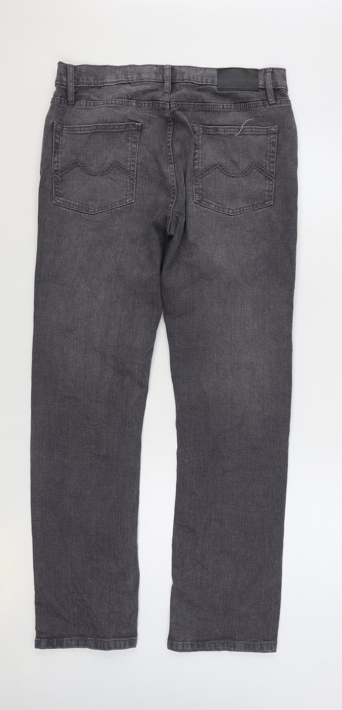 Urban Star Mens Grey Cotton Straight Jeans Size 34 in L32 in Regular Zip