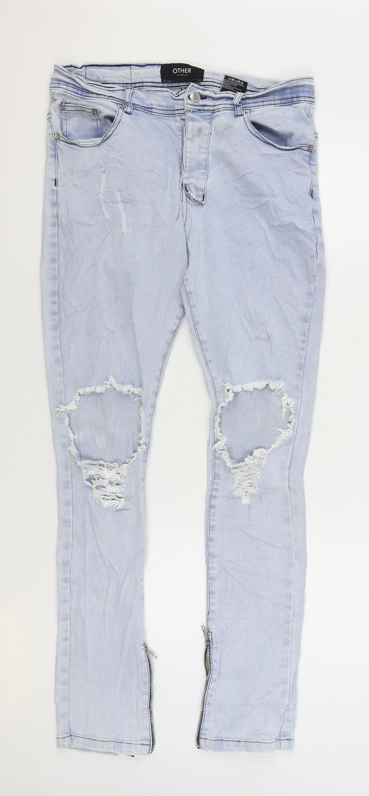 Other Mens Blue Cotton Skinny Jeans Size 30 in L33 in Regular Zip