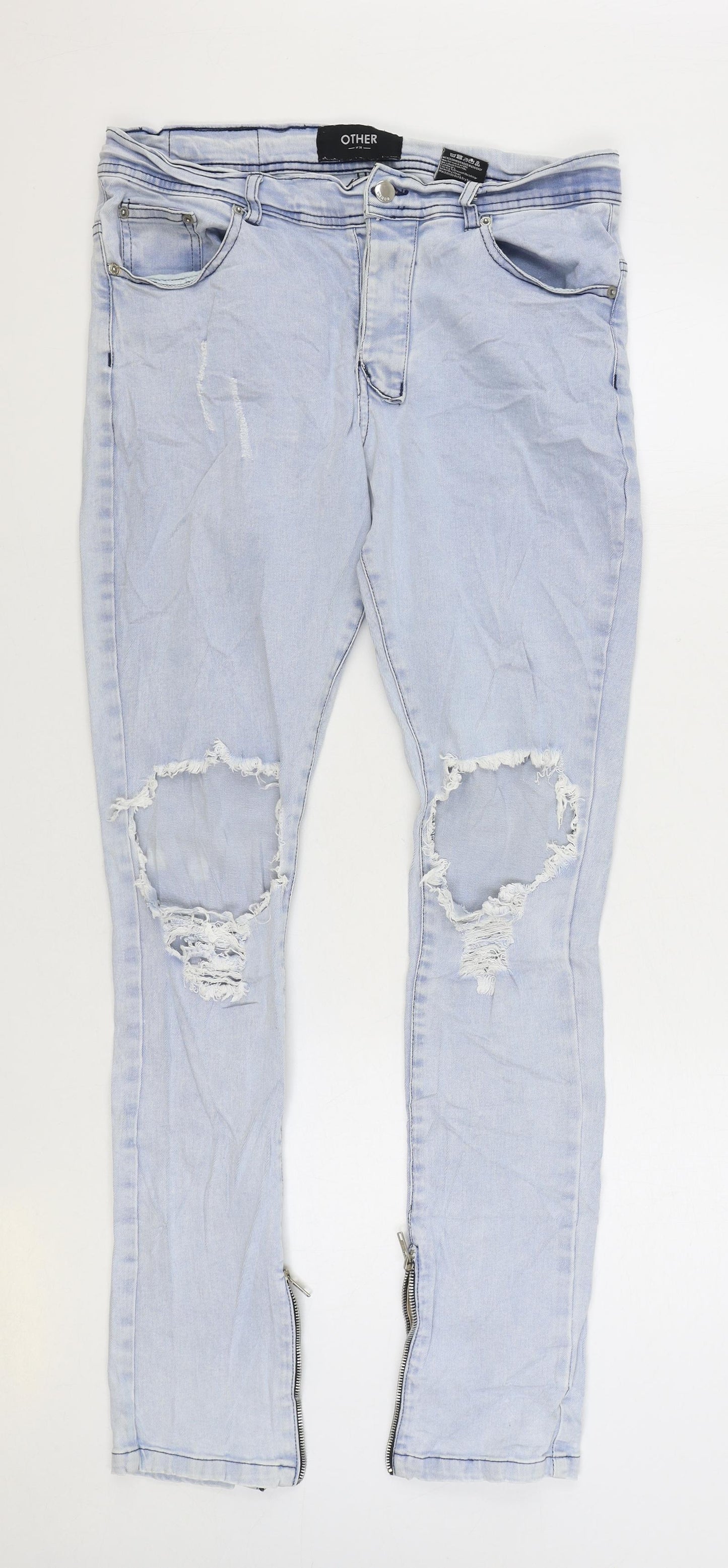 Other Mens Blue Cotton Skinny Jeans Size 30 in L33 in Regular Zip