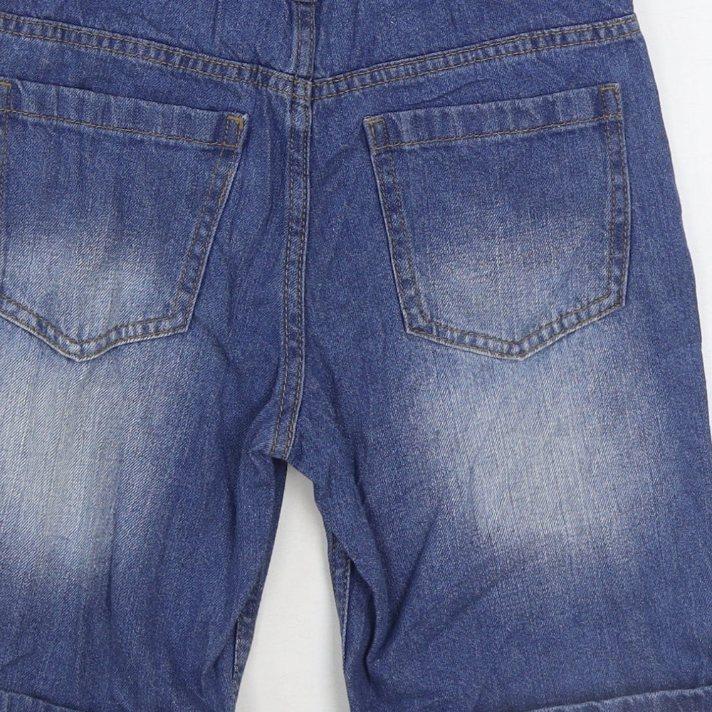 F&F Boys Blue Cotton Bermuda Shorts Size 9-10 Years Regular Zip