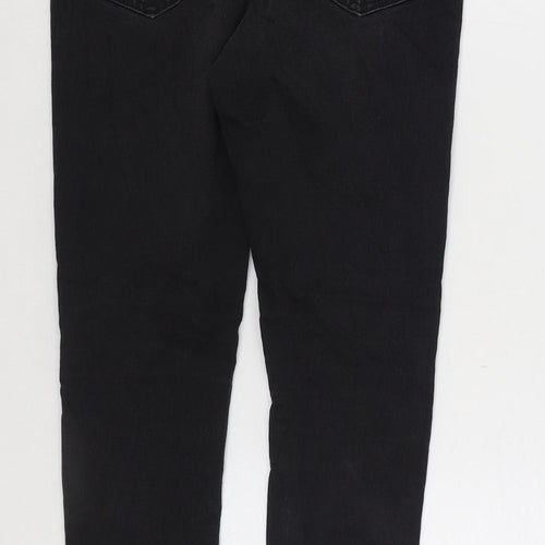 Marks and Spencer Womens Black Cotton Skinny Jeans Size 10 L27 in Regular Zip