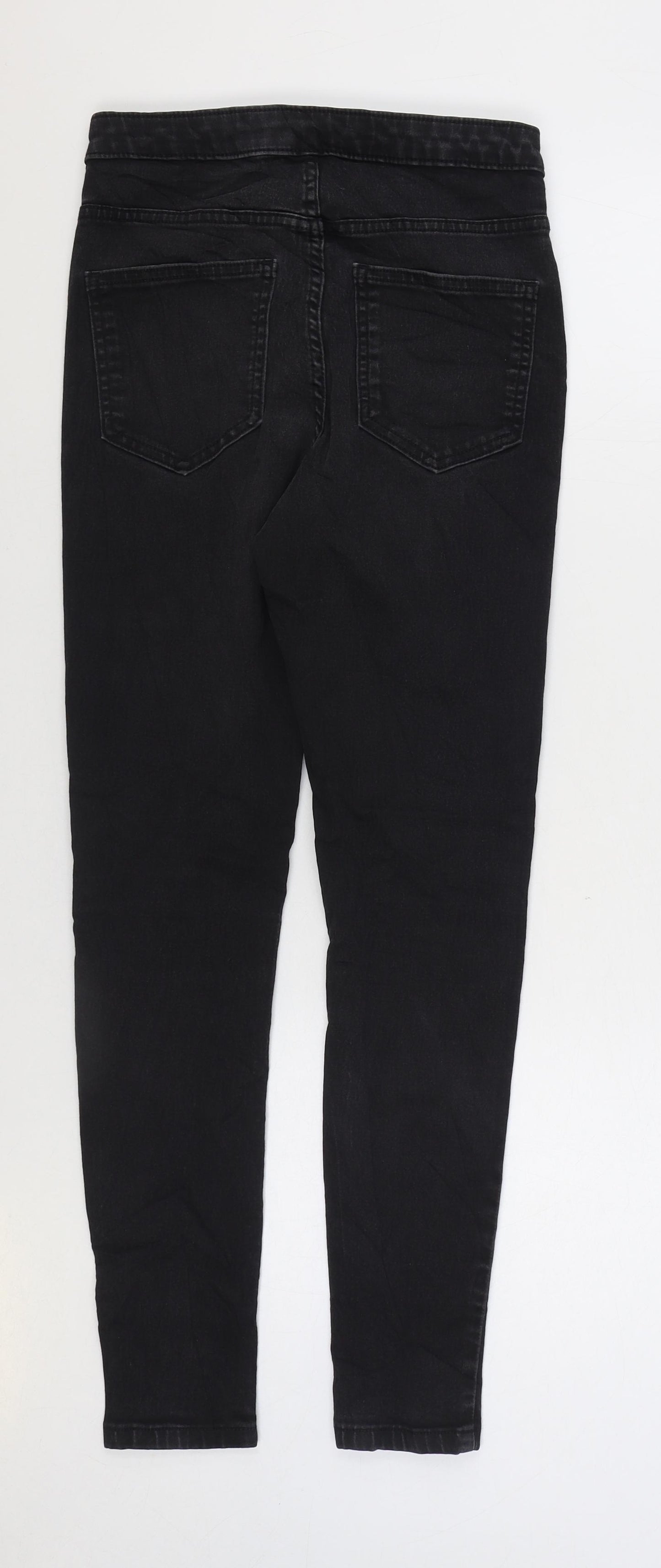 Marks and Spencer Womens Black Cotton Skinny Jeans Size 10 L27 in Regular Zip