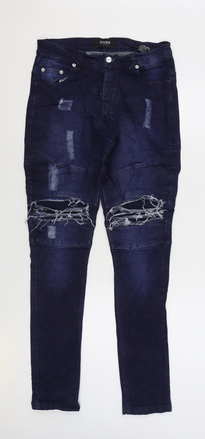 Other Mens Blue Cotton Skinny Jeans Size 30 in L33 in Regular Zip