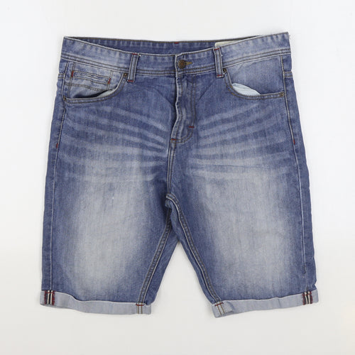 Denim & Co. Mens Blue Cotton Bermuda Shorts Size 34 in L11 in Regular Zip