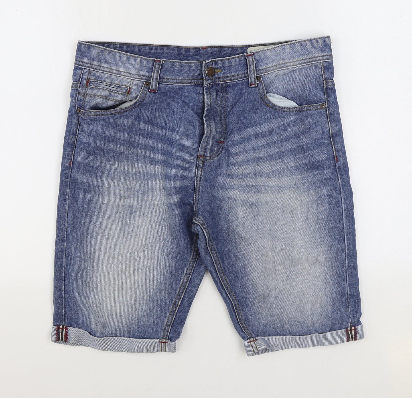 Denim & Co. Mens Blue Cotton Bermuda Shorts Size 34 in L11 in Regular Zip