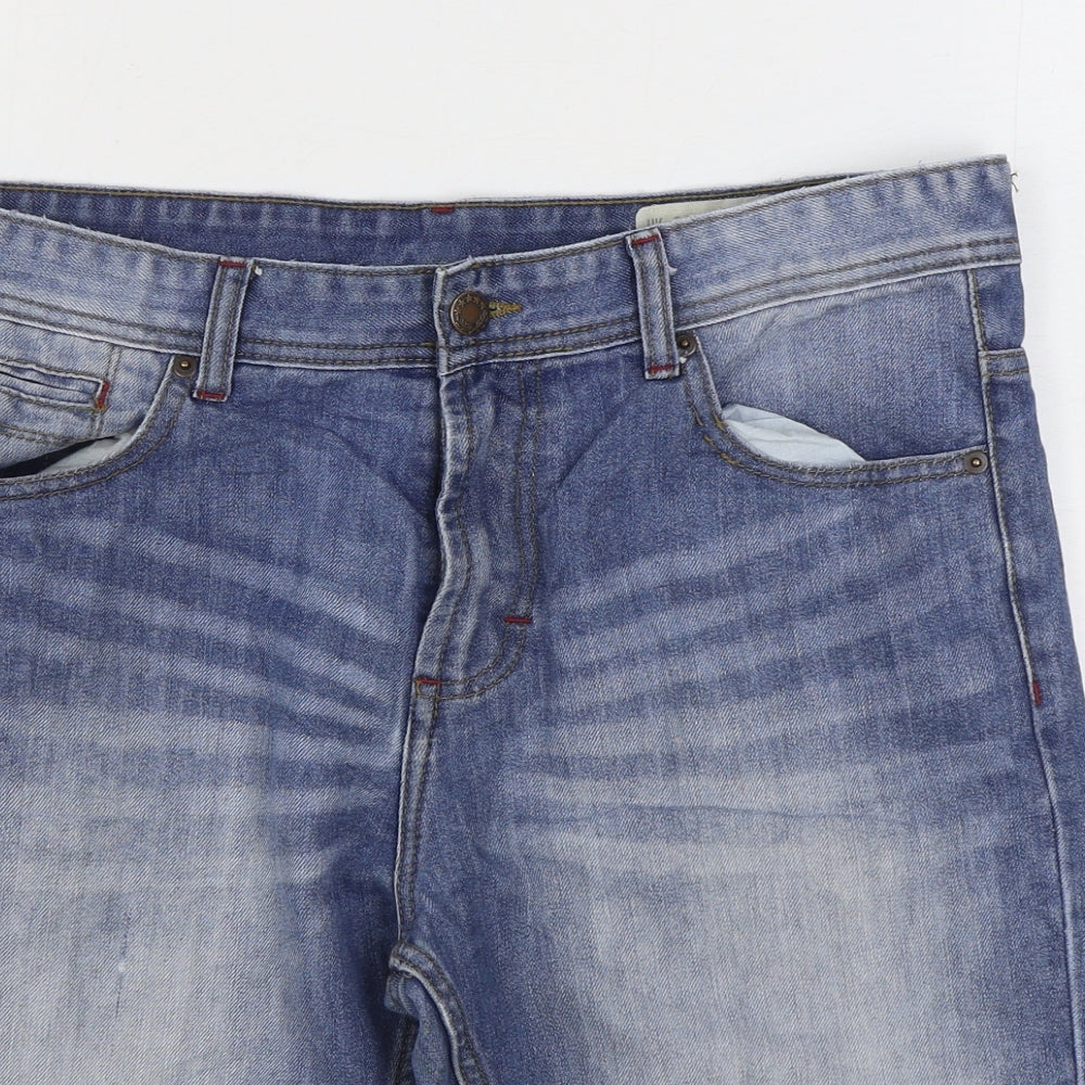 Denim & Co. Mens Blue Cotton Bermuda Shorts Size 34 in L11 in Regular Zip