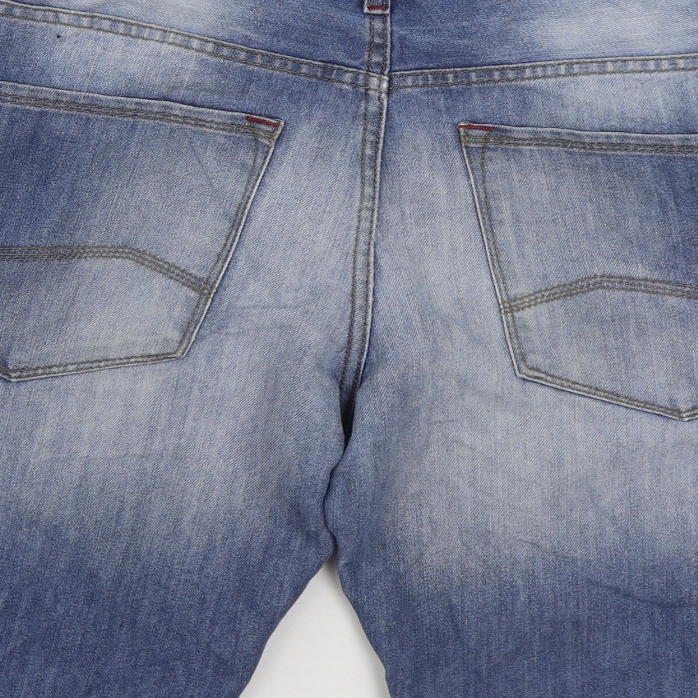 Denim & Co. Mens Blue Cotton Bermuda Shorts Size 34 in L11 in Regular Zip