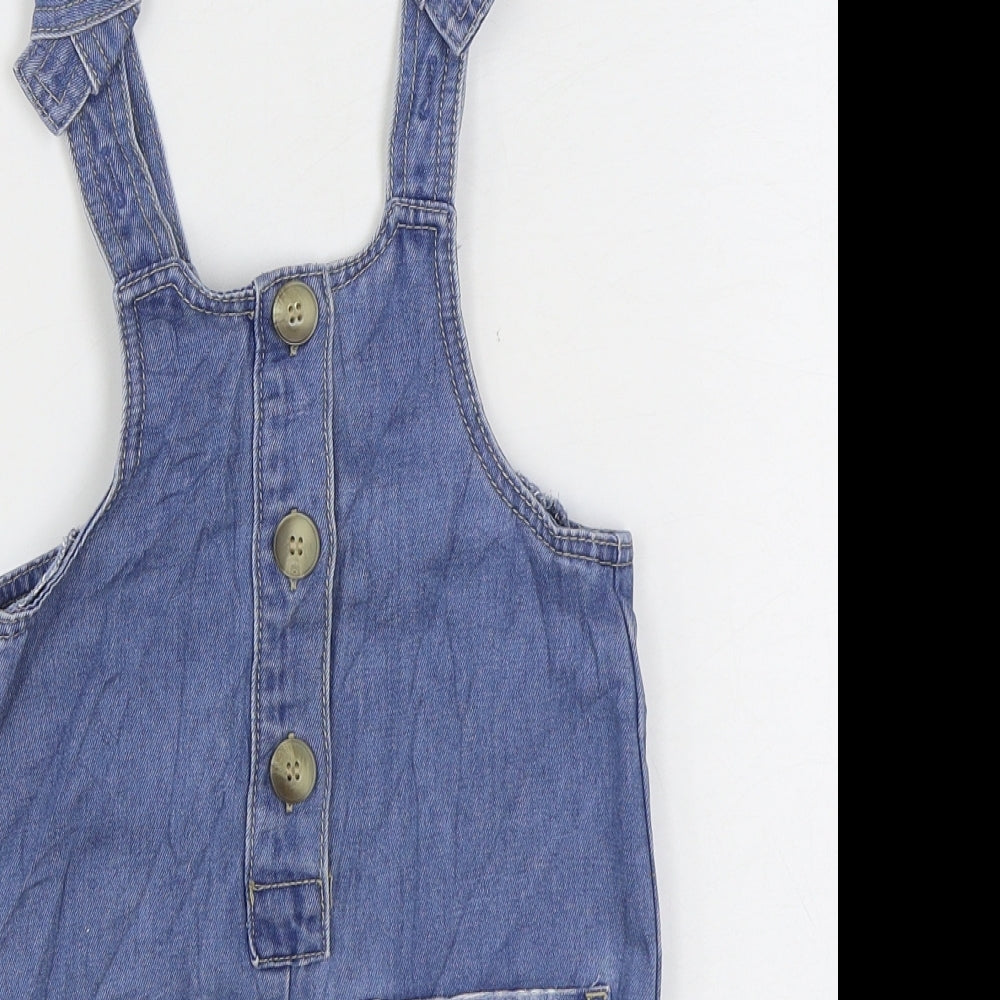 Nutmeg Girls Blue Cotton Romper One-Piece Size 5-6 Years Button